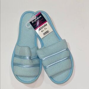 Kraftsman Women's Blue Slippers  Made In USA Size Medium 6.5 7.5